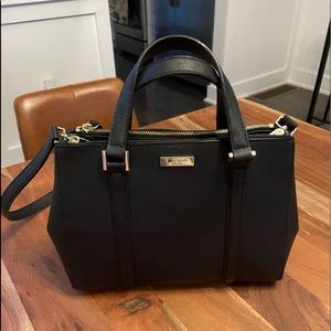 Kate Spade black, double handle satchel purse